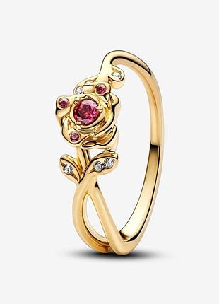 Каблучка pandora "троянда" з покриттям 14k золотом 160017c01 52