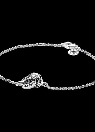 Серебряный браслет "переплетенные кольца" 18