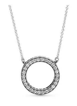 Серебряное ожерелье pandora "сияющий круг" 590514cz