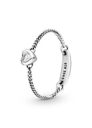 Серебряное кольцо pandora "душевное сердце" 197191cz 52