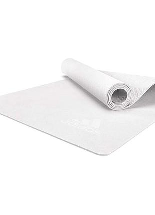 Коврик для фитнеса и йоги adidas, противоскользящий, tpe, 176×61×0.5 см, белый (adyg-10300wh)