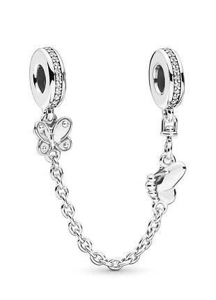 Серебряный шарм пандора "бабочки" 797865cz