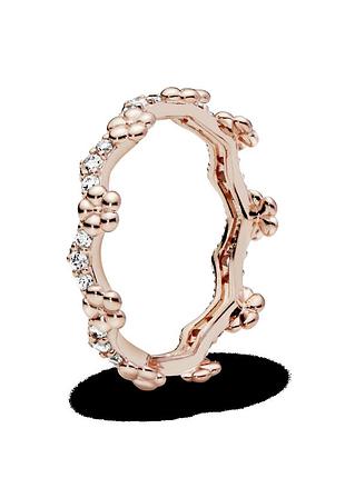 Срібна каблучка пандора «корона з квітів» 187924cz