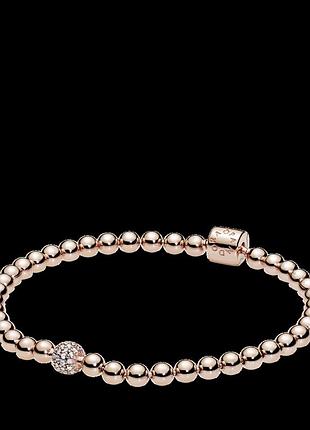 Серебрянный браслет пандора "бисер и pavé" 588342cz 18