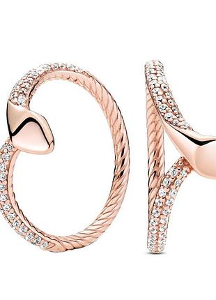 Серебряное кольцо пандора sparkling snake 189092c01
