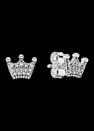 Серебряные серьги «корона» 297127cz