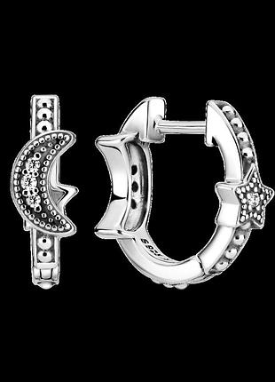Серебряные серьги "молодой месяц и звезды" 299152c01