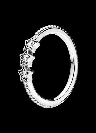 Серебряное кольцо pandora "сияющие звезды" 198492c01 52