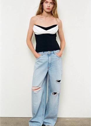Жіночий контрастний топ-корсет zara розмір xl