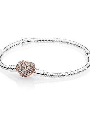 Срібний браслет пандора "серце" 586292cz