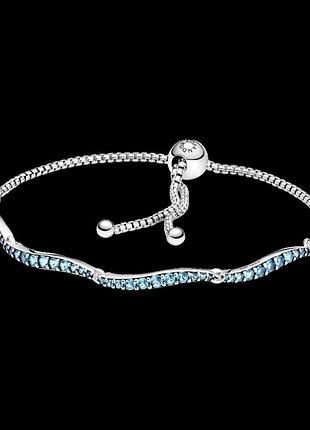 Срібний браслет pandora "сині хвилі" 599436c01