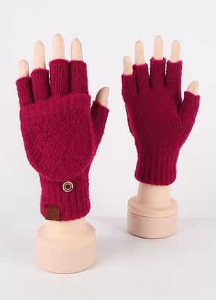 Перчатки митенки женские fashion к09 красные, 6,5"/17см., красный 4661403