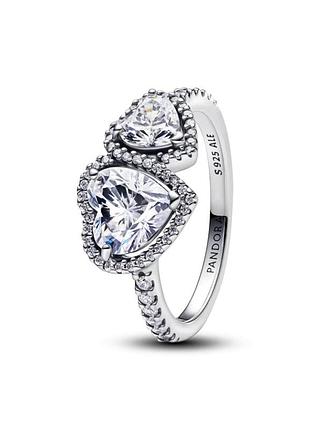 Серебряное кольцо pandora "сердца в ореоле" 193659c01