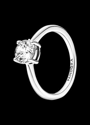 Серебряное кольцо pandora "блестящий солитер" 190052c01 56