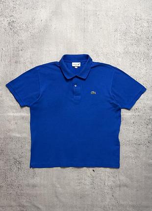 Оригінальна чоловіча синя поло lacoste в ідеальному стані розмір l-xl