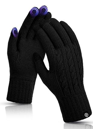 Рукавички жіночі зимові fashion k51 чорні сенсорні, 8,5" / 22 см., чорний 4661404