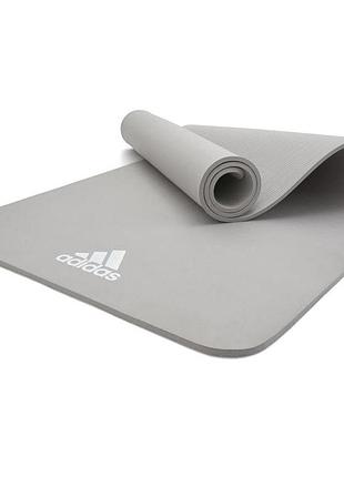 Коврик для фитнеса и йоги adidas, противоскользящий, ева, 176×61×0.8 см, серый (adyg-10100gr)