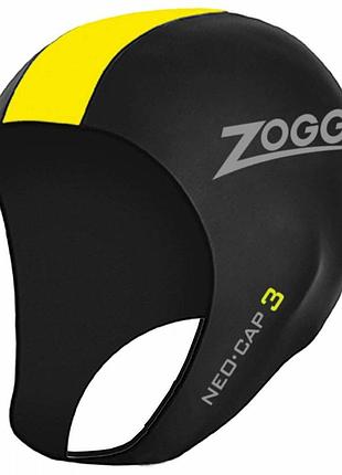 Неопреновая шапка для плавания zoggs neo cap 3 мм для триатлона и открытой воды черно-желтый s/m (464044.bkyl.s/m)