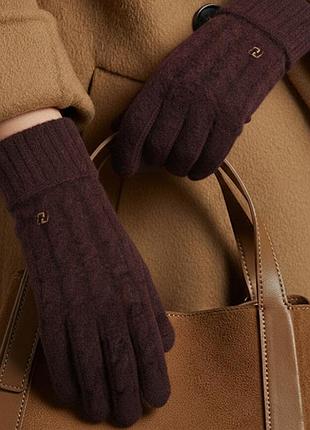 Перчатки женские зимние fashion к126 винные сенсорные, 9.5"/24 см., бордовый 4661412
