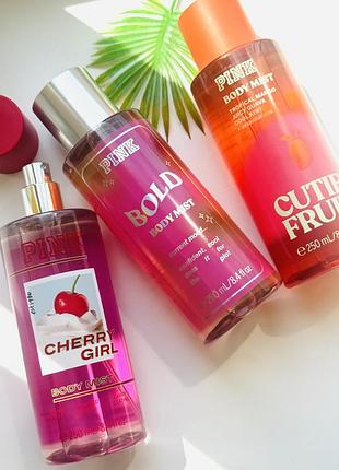 Парфумований спрей  bold, cutie frutie, cherry girl pink victoria's secret