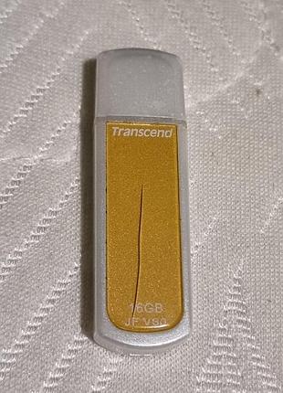 Флешка 16 гб transcend v60 16.1/19.8 jfv60 жовтогаряча біла трансенд