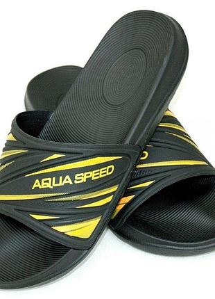 Шлепанцы для бассейна aqua speed idaho мужские eva антискользящие,размер 46 (стелька 30.5 см) черно-желтый (514-18-46)