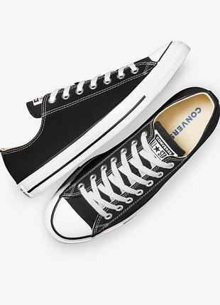 Кеди converse chuck taylor all star ox black m9166c. конверсы чёрные кеды