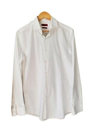 Чоловіча біла сорочка hugo boss (slim fit) — оригінал, р. 42 (l)