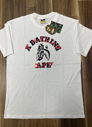 Bape футболка white shark | розмір m