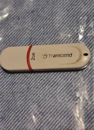 Флешка 2 гб transcend 3.39/16.8 белая трансенд