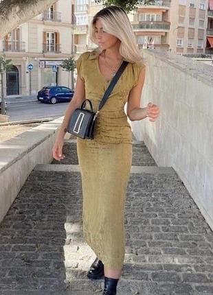 Красивое золотистое платье из вискозы с драпировкой по фигуре zara
☀️☀️☀️☀️☀️☀️☀️☀️☀️☀️☀️