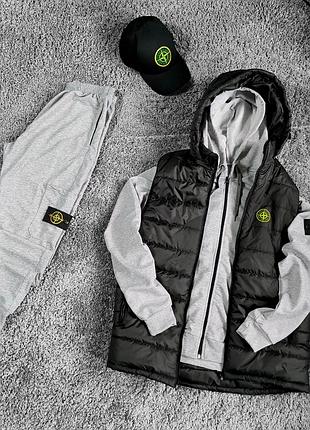 Чоловічий спортивний костюм stone island + жилетка