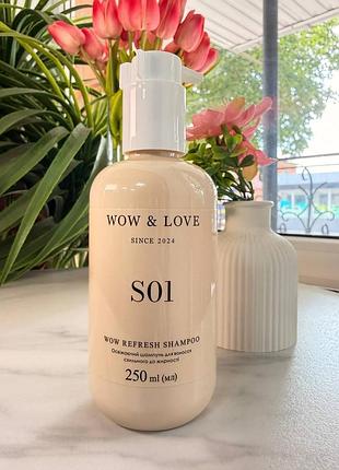 Освіжаючий шампунь для волосся схильного до жирності s01 wow & love 250ml
