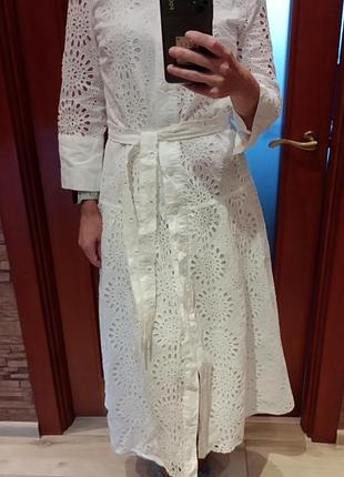 Zara платье женское из прошвы