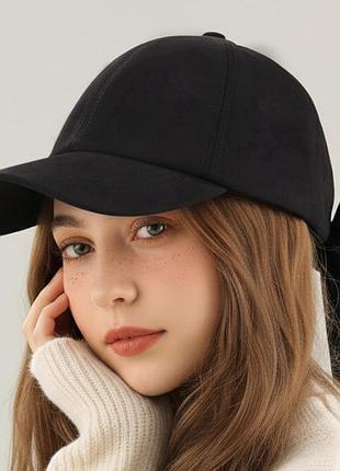 Жіноча кепка fashion бант чорна 54-58, чорний, 54-58 2731607