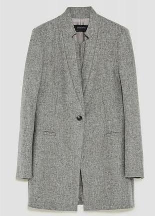 Шерстяной удлиненный блейзер zara