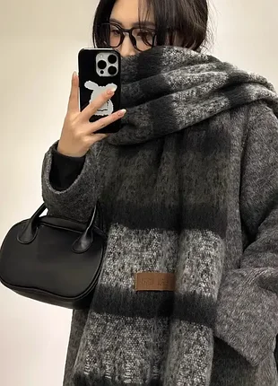 Жіночий зимовий шарф fashion темно сірий 40x200 см 2571202