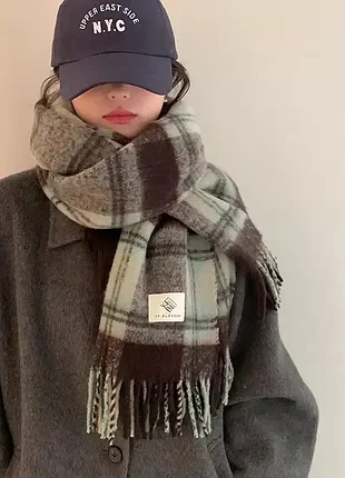 Жіночий зимовий шарф fashion м'ятно-коричневий 50x200 см 2571205