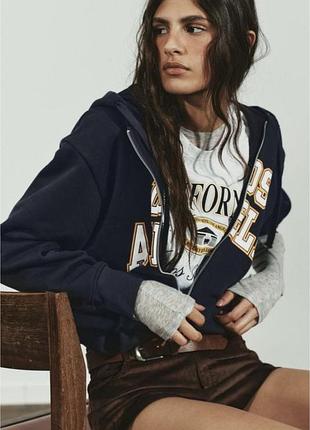 Zara contrast varsity hoodie зара толстовка з футболкою худі худи светр з капюшоном свитер кофта