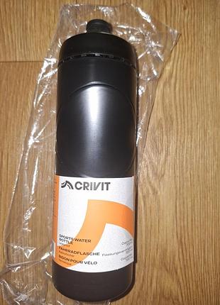 Новая пластиковая спортивная бутылка с носиком доя воды 700 мл 0.7 л crivit черная