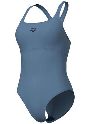 Женский сплошной купальник arena solid control pro back swimsuit (uv 50+) 42 серый (005910-550-42)