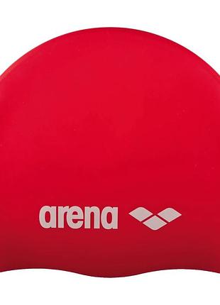 Шапочка для плавания детская arena classic silicone jr (91670-044) силикон, 6-7 лет,красный