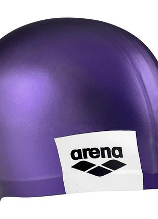 Шапочка для плавания arena logo moulded cap (001912-203) силиконовая, фиолетовый