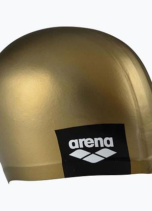 Шапочка для плавания arena logo moulded cap ( 001912-205) силиконовая, золотой