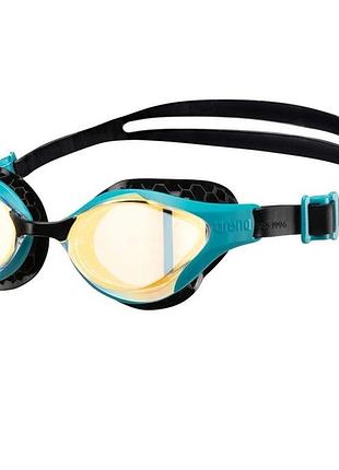 Очки для плавания arena air-bold swipe mirror ( 006832-300) anti-fog черно-бирюзовый