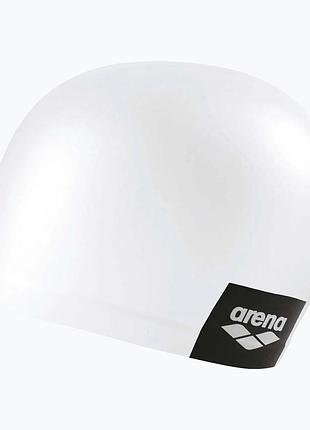 Шапочка для плавания arena logo moulded cap (001912-200) силиконовая, белый