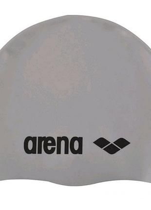 Шапочка для плавания детская arena classic silicone jr (91670-051) силикон, 6-7 лет,серый