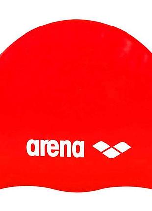 Шапочка для плавания arena classic silicone (91662-044) силиконовая, красная
