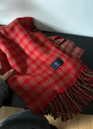 Женский зимний шарф fashion красно-бежевый 50x200 см, красный 2571215