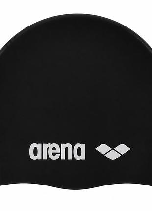 Шапочка для плавания arena classic silicone (91662-055) силиконовая, черная